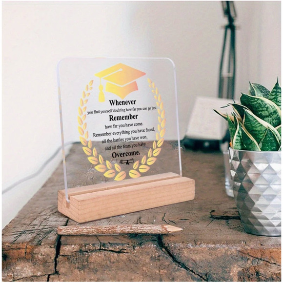 Inspirational Graduation Plaque-Take Pride in How Far You've Come, Have Faith - Picture 2 of 10